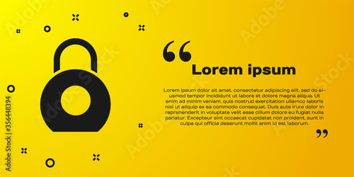 Black Kettlebell icon isolated on yellow background. Sport equipment. Vector Illustration.