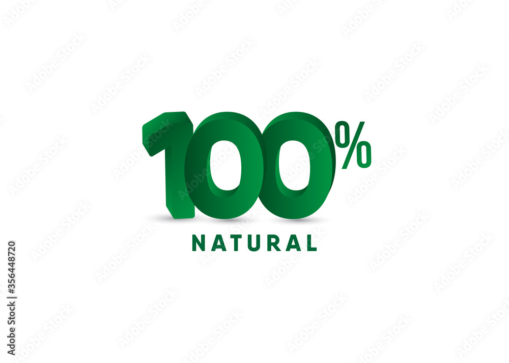 Fototapeta premium 100% Natural 3 D Number Vector Template Design Illustration