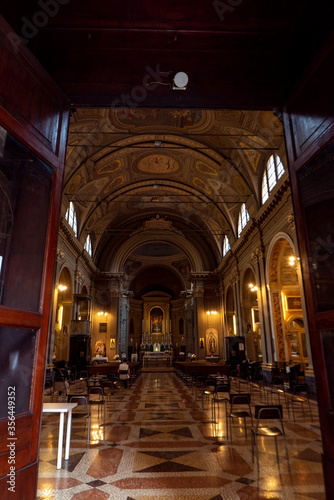Inside of the Chiesa di San Benedetto in Bologna Italy