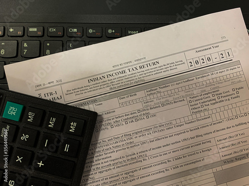 Image of Indian income tax return sheet.