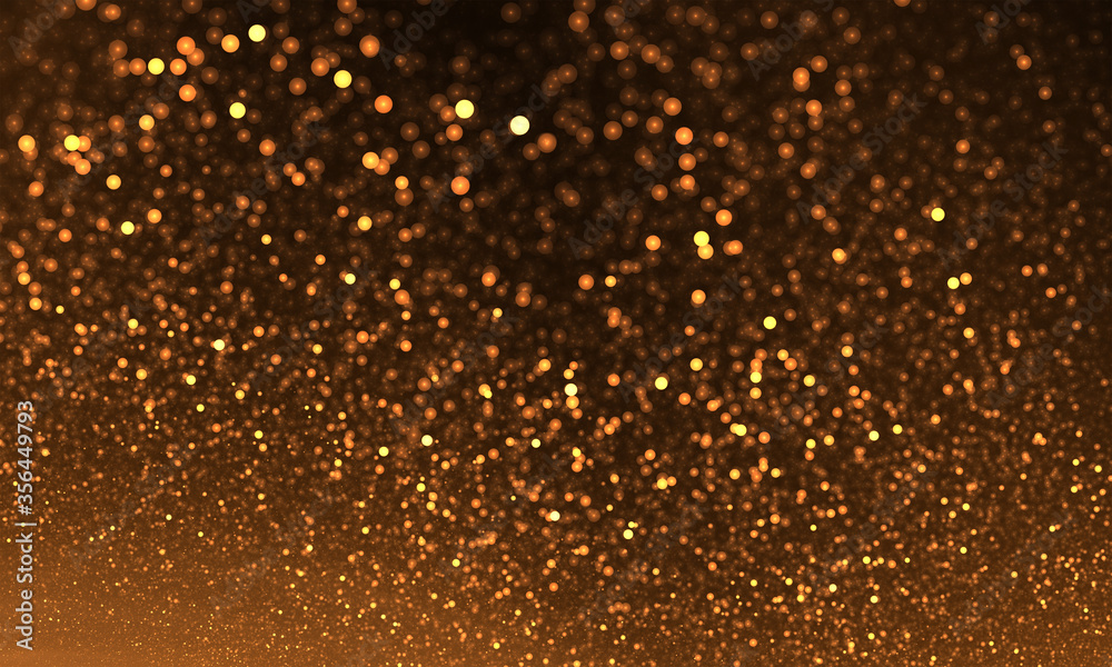 Abstract golden bokeh wall. Beautiful background for card, art projects, business, template, banners
