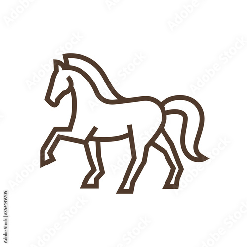 Vector linear icon with horse