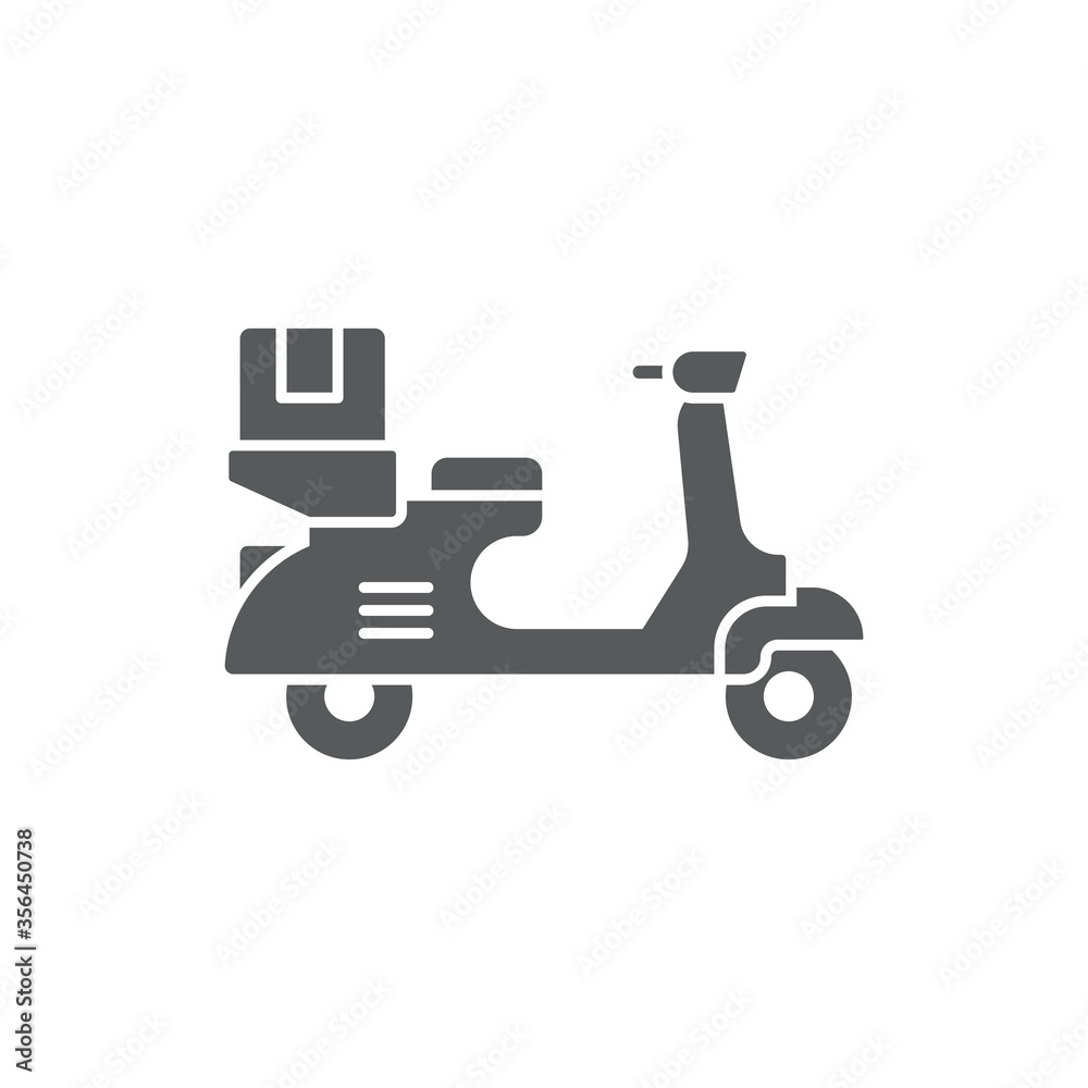 Delivery bike vector icon symbol transportation isolated on white background Delivery bike vector icon symbol transportation isolated on white background