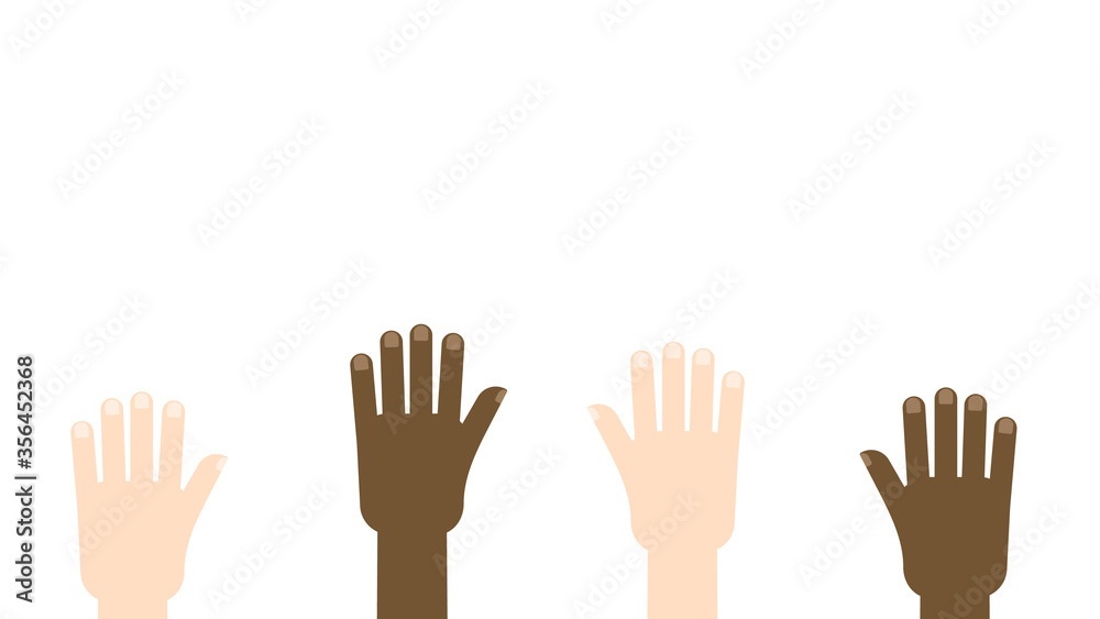 This is the background with many hands up. This is the background with many hands up.
