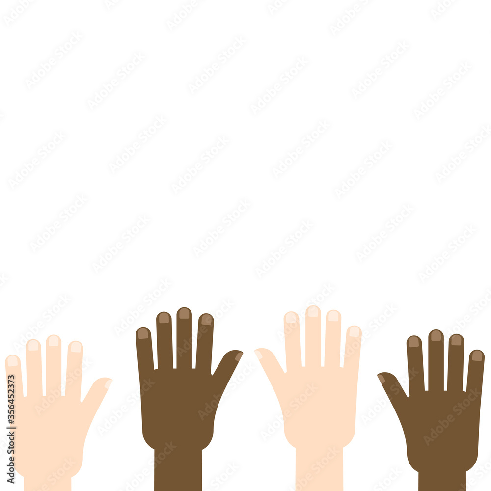 This is the background with many hands up. This is the background with many hands up.