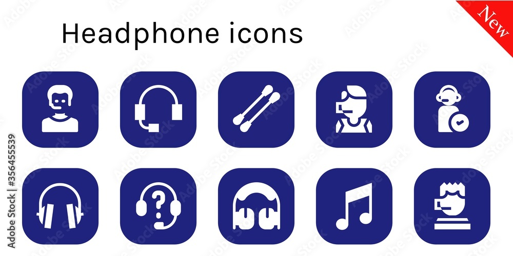 Modern Simple Set of headphone Vector filled Icons Modern Simple Set of headphone Vector filled Icons