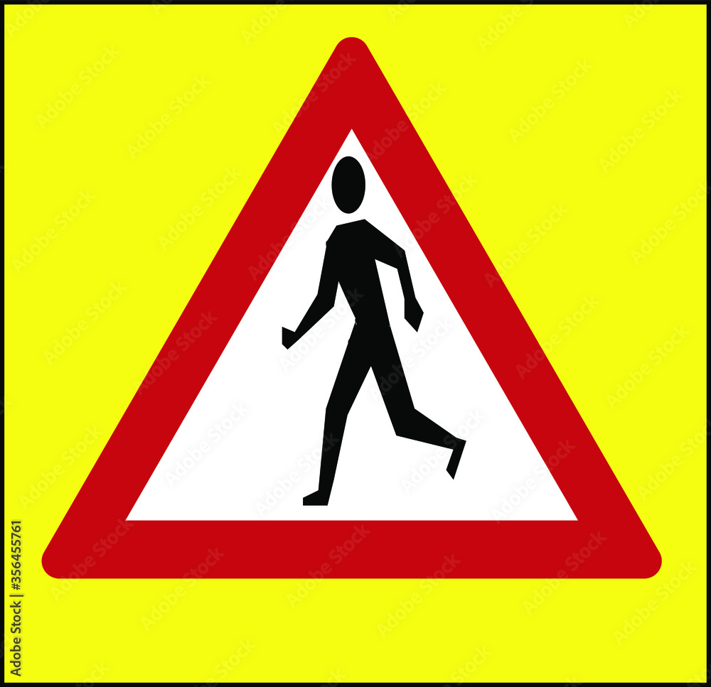 Illustration of traffic sign to represent 'PEDESTRIAN CROSSING' Illustration of traffic sign to represent 'PEDESTRIAN CROSSING'