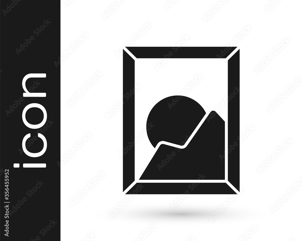 Grey Picture landscape icon isolated on white background. Vector Illustration.