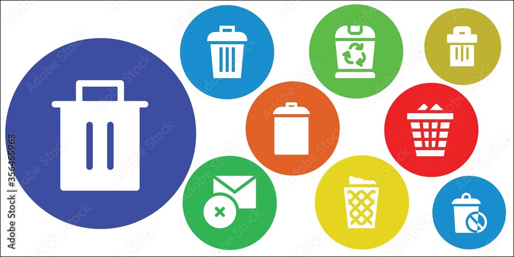 trashcan icon set trashcan icon set