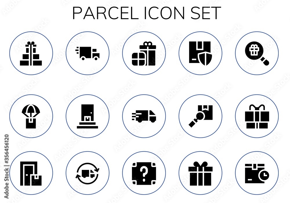 Modern Simple Set of parcel Vector filled Icons Modern Simple Set of parcel Vector filled Icons