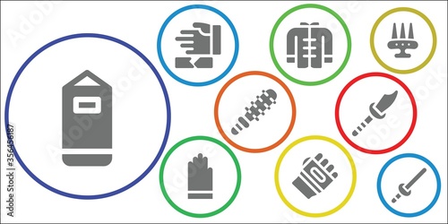 fight icon set