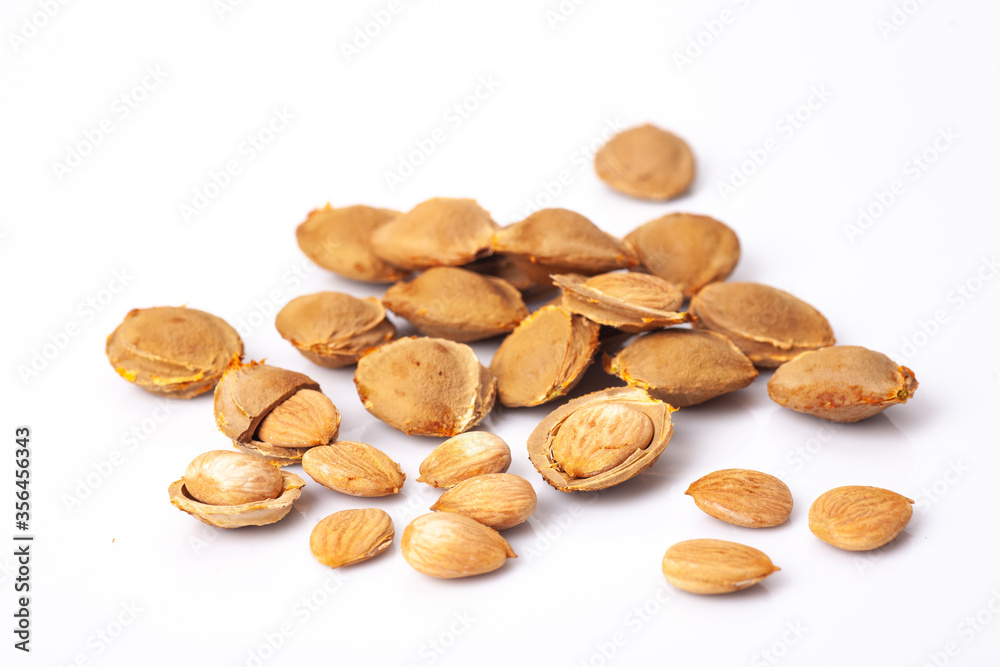 apricot kernel isolated on white background apricot kernel isolated on white background