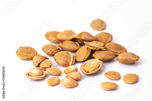 apricot kernel isolated on white background