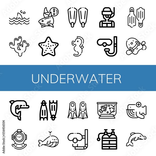 underwater icon set