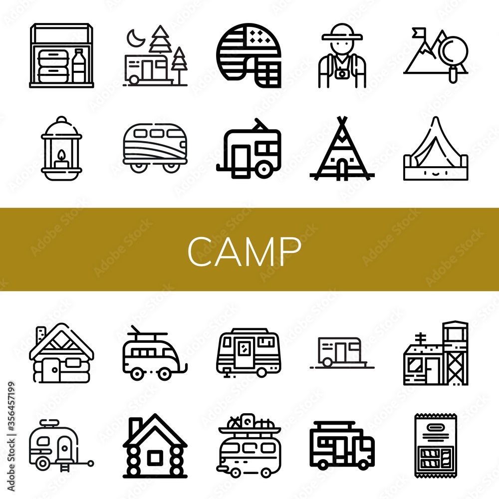 Set of camp icons