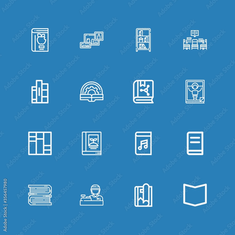 Editable 16 bookstore icons for web and mobile Editable 16 bookstore icons for web and mobile