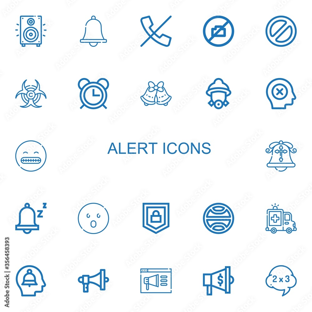 Editable 22 alert icons for web and mobile