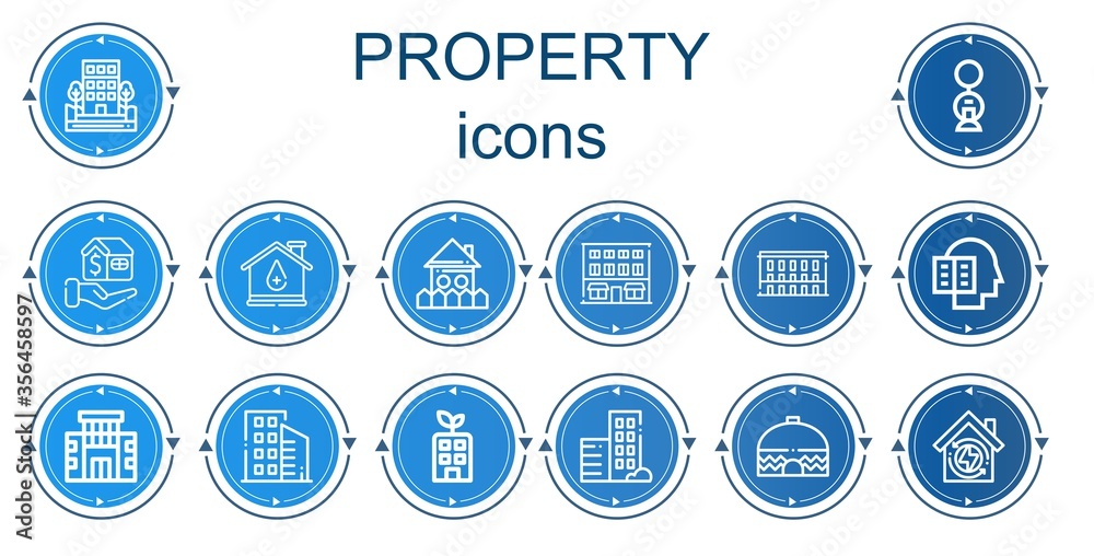 Editable 14 property icons for web and mobile Editable 14 property icons for web and mobile