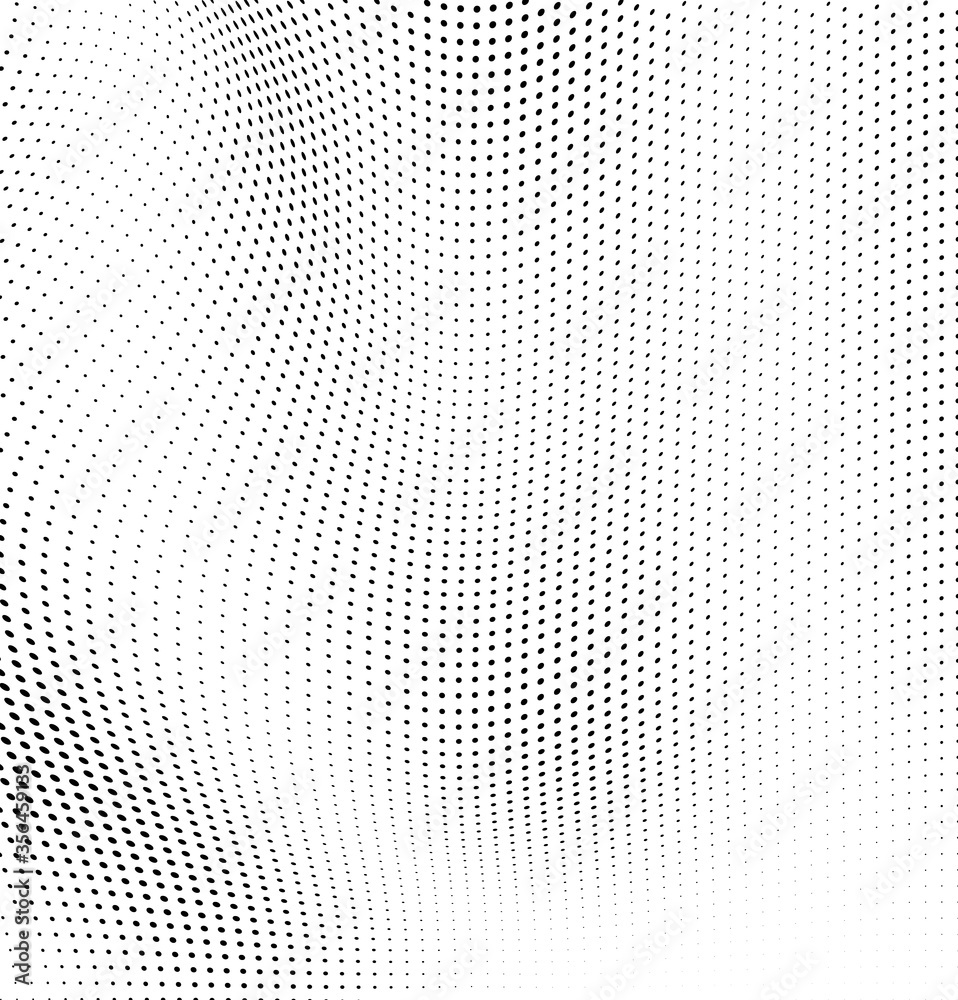 Abstract wave halftone black and white. Monochrome texture for printing on badges, posters, and business cards. Vintage pattern of dots randomly arranged Abstract wave halftone black and white. Monochrome texture for printing on badges, posters, and business cards. Vintage pattern of dots randomly arranged