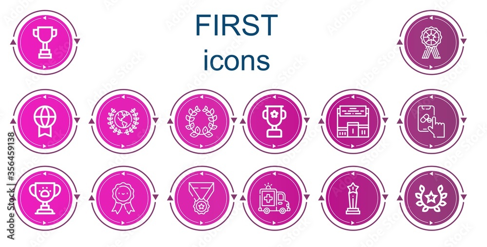 Editable 14 first icons for web and mobile Editable 14 first icons for web and mobile