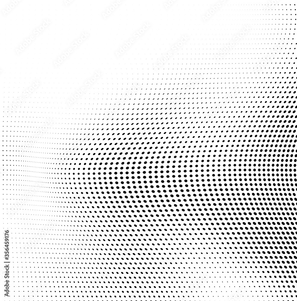Abstract wave halftone black and white. Monochrome texture for printing on badges, posters, and business cards. Vintage pattern of dots randomly arranged Abstract wave halftone black and white. Monochrome texture for printing on badges, posters, and business cards. Vintage pattern of dots randomly arranged