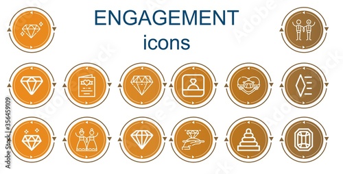 Editable 14 engagement icons for web and mobile