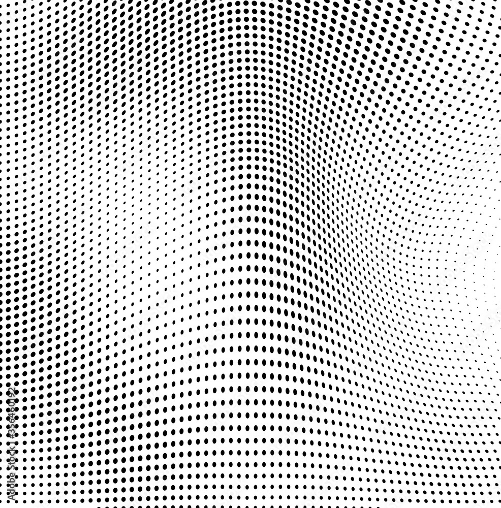 Abstract wave halftone black and white. Monochrome texture for printing on badges, posters, and business cards. Vintage pattern of dots randomly arranged Abstract wave halftone black and white. Monochrome texture for printing on badges, posters, and business cards. Vintage pattern of dots randomly arranged