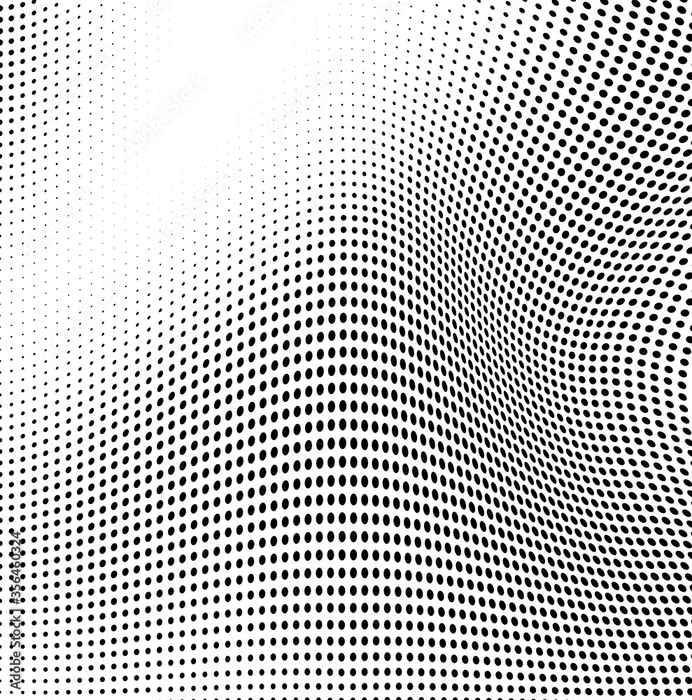 Abstract wave halftone black and white. Monochrome texture for printing on badges, posters, and business cards. Vintage pattern of dots randomly arranged Abstract wave halftone black and white. Monochrome texture for printing on badges, posters, and business cards. Vintage pattern of dots randomly arranged