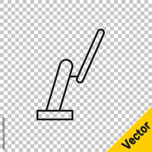 Black line Windscreen wiper icon isolated on transparent background. Vector Illustration.