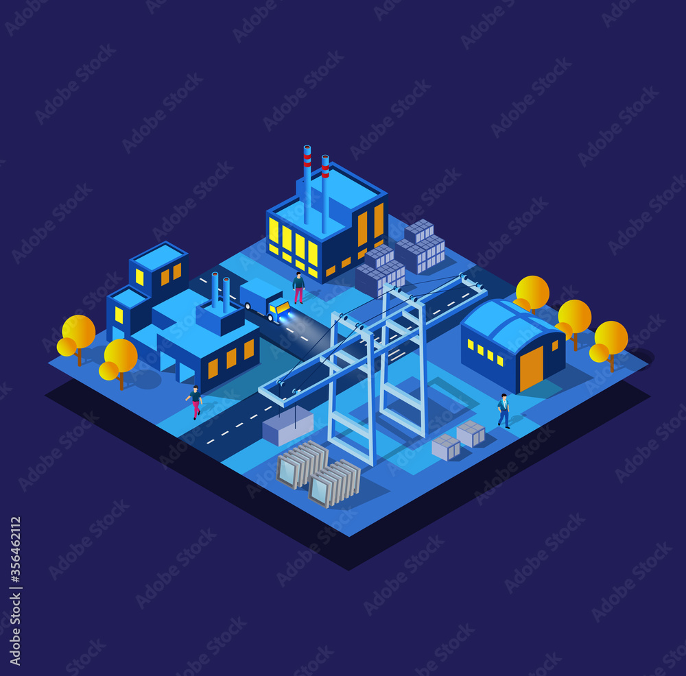 The night smart city 3D future neon ultraviolet The night smart city 3D future neon ultraviolet