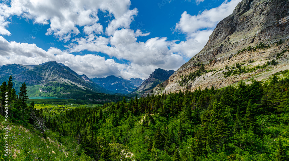 0000326 Beautiful panoramic view of the Many Glacier area looking west from Apikuni Mountain at Glacier National Park Montana 5099 0000326 Beautiful panoramic view of the Many Glacier area looking west from Apikuni Mountain at Glacier National Park Montana 5099