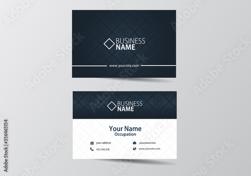 blue business card. visiting card template two sides

