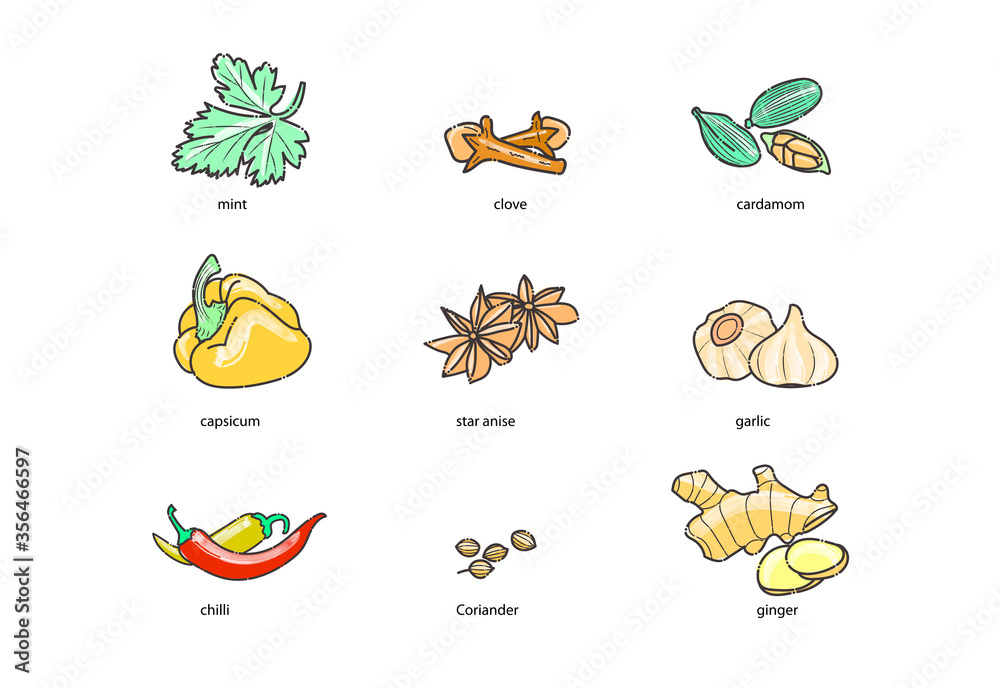 Obraz premium spices, condiments and herbs