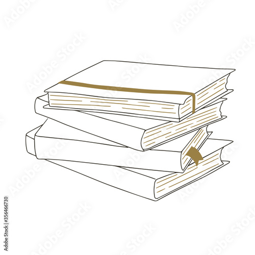 A pile of books vector illustration.