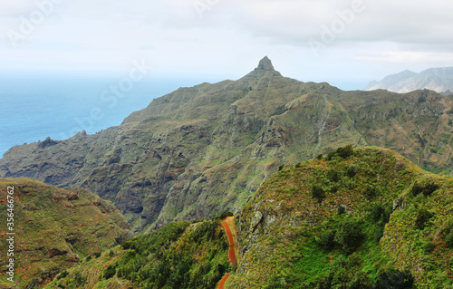 Cruz de Taborno Peak in the Anaga Mountains  Tenerife  Canary Islands.