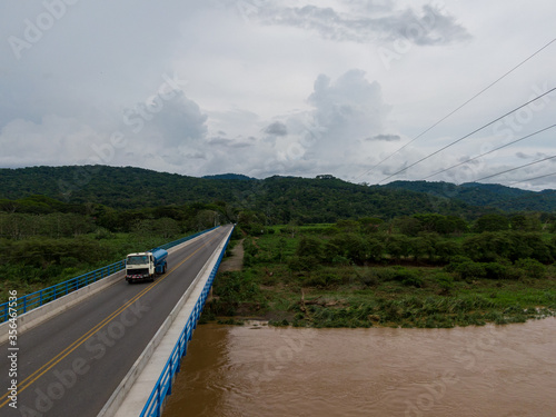 Beautiful aerial view of the crocodiles in the tarcoles river in Costa Rica