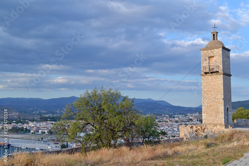 The clocktower in Nafplio, Greece.
