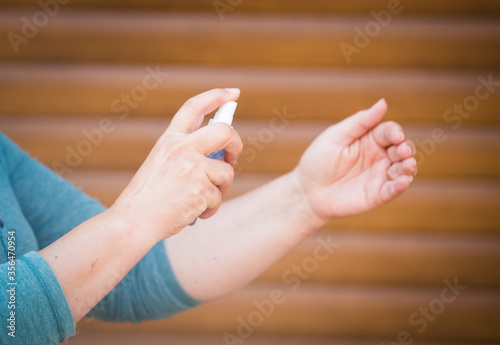 Hand spray disinfection due to coronavirus pandemic © 2207918