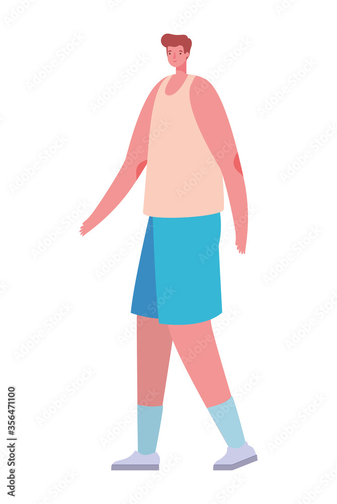 Avatar man cartoon with sportswear design, Boy male person people human social media and portrait theme Vector illustration