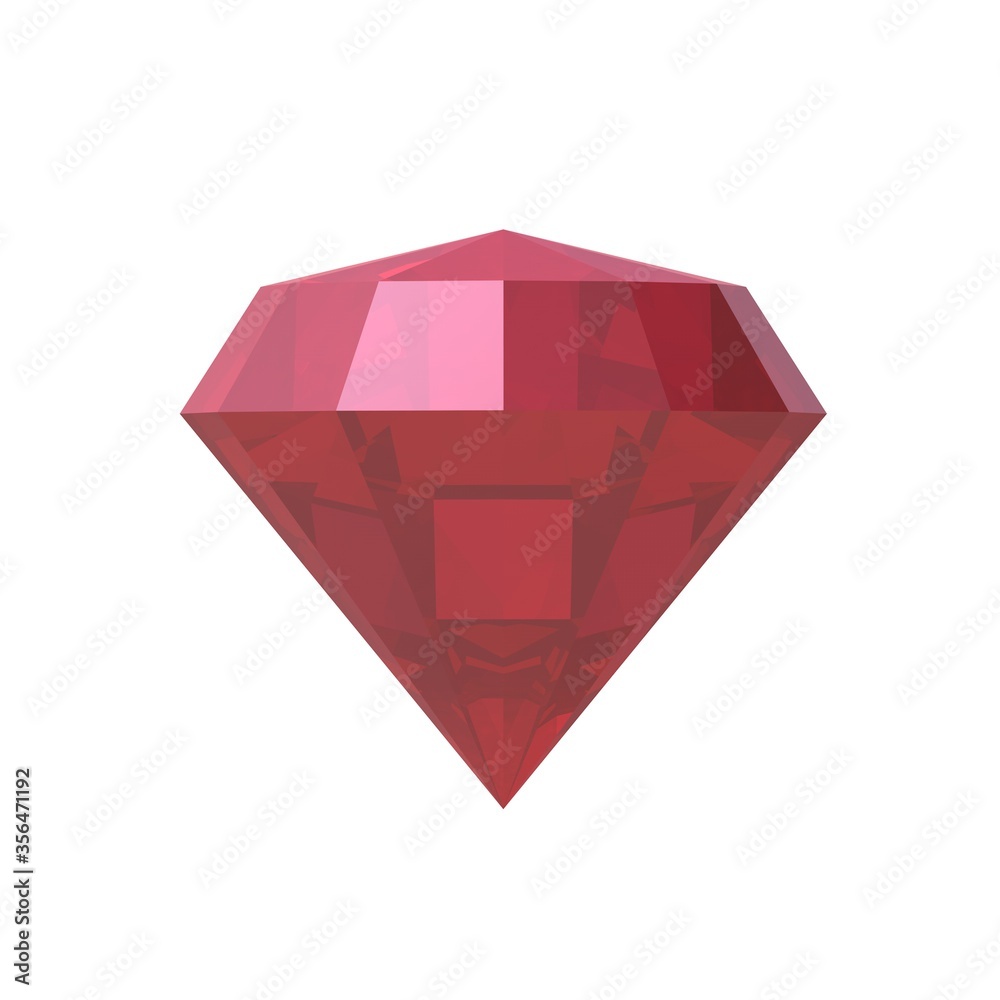 Diamond Red in 3D. Tapas. Stone. Jewellery Diamond Red in 3D. Tapas. Stone. Jewellery