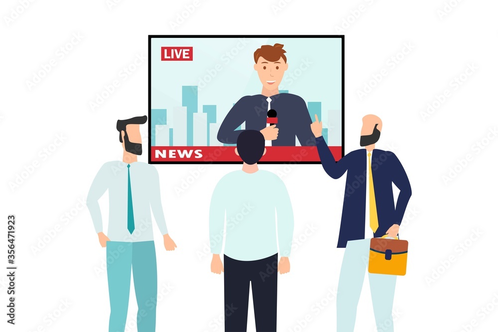 People watching the news, on a white background, vector illustration People watching the news, on a white background, vector illustration