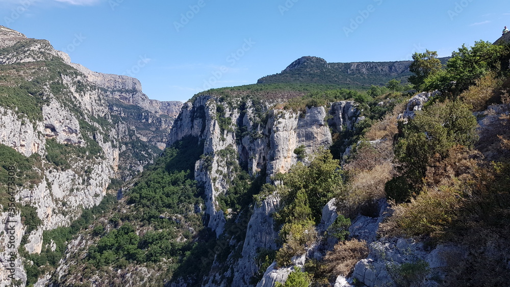 Verdon Nature Reserve in France, the grandiose landscape and mysterious canyon, monntain and forest