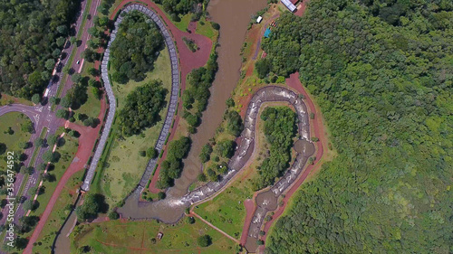 The upper view of the nature in Foz do Iguaçu Brazil