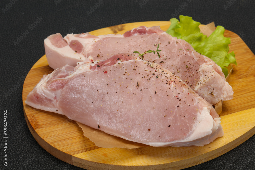 Raw pork meat steak for grill Raw pork meat steak for grill