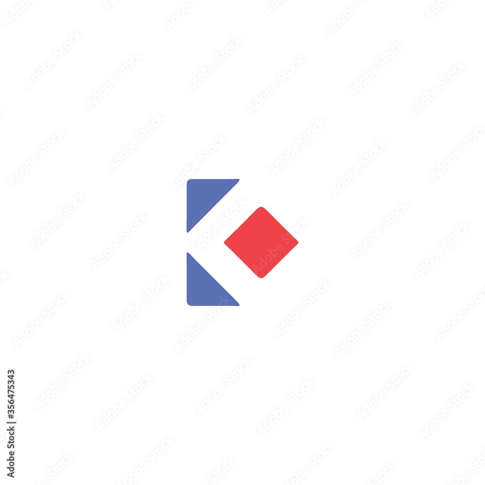 The initials K logo is simple and modern