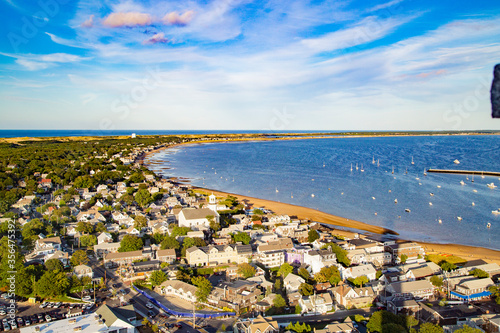 Foto Provincetown city, beach and ocean view from above