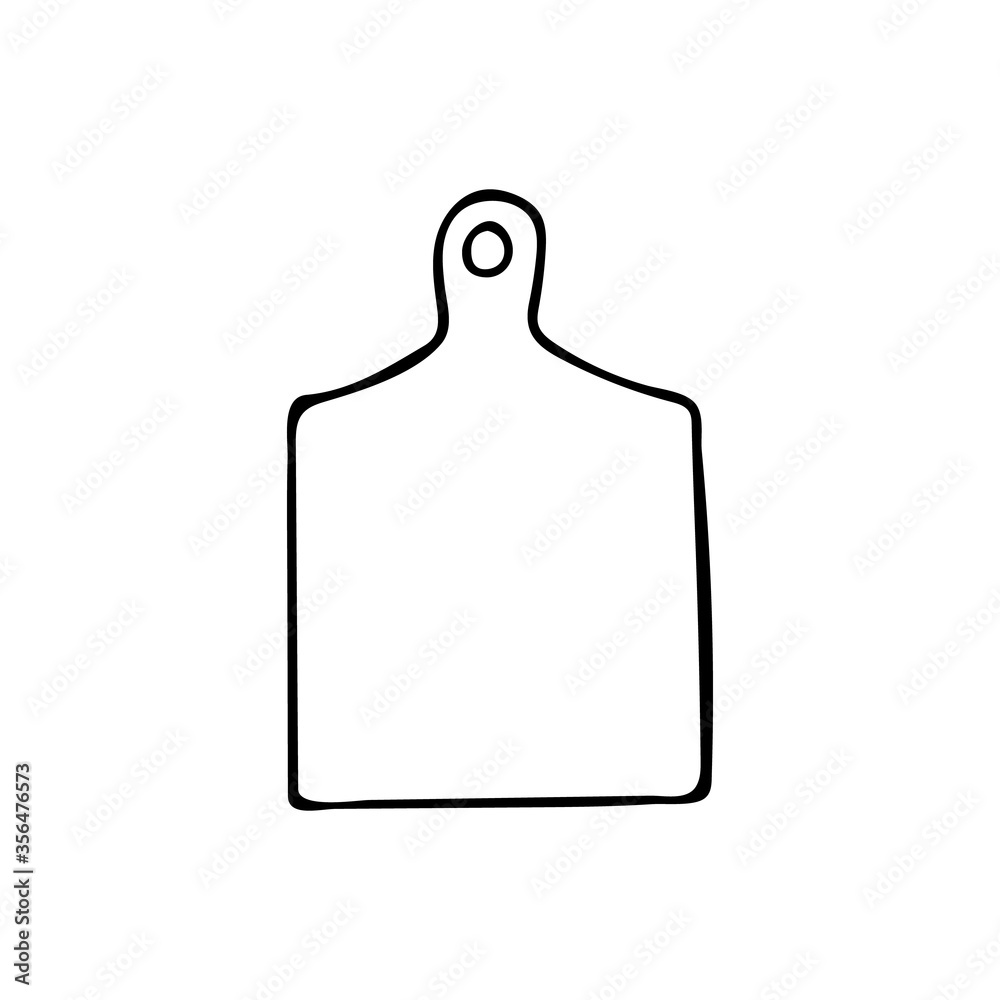 Doodle cutting board icon in vector. Hand drawn cutting board in vector Doodle cutting board icon in vector. Hand drawn cutting board in vector