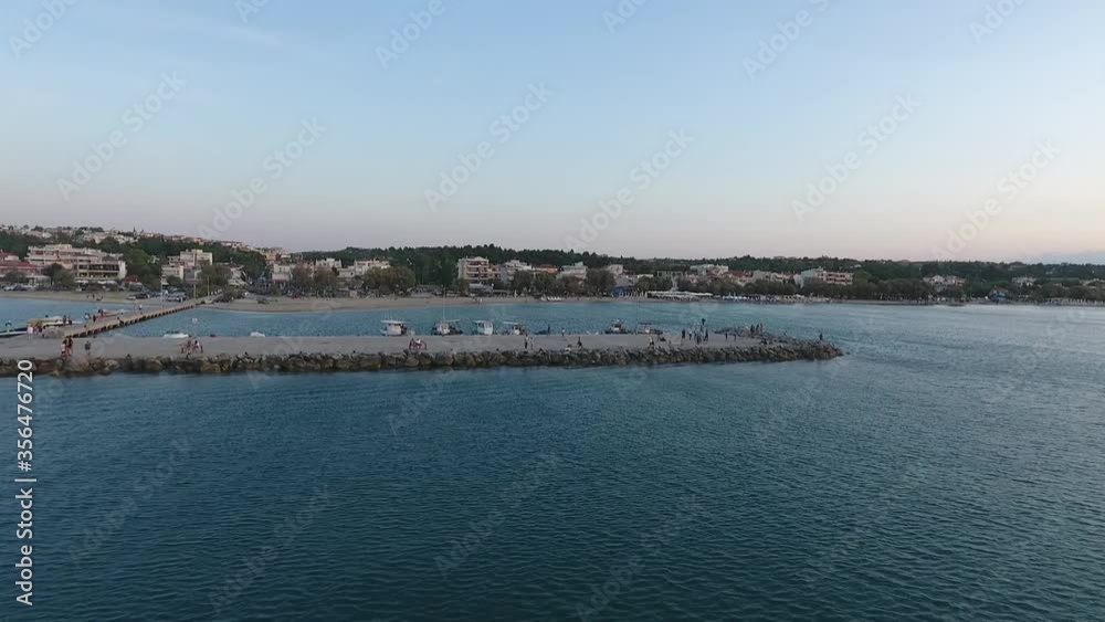 Drone shots in Peraia, Greece with sunset. Drone shots in Peraia, Greece with sunset.