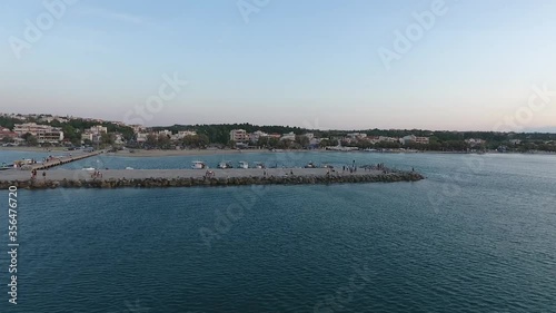 Wallpaper Mural Drone shots in Peraia, Greece with sunset. Torontodigital.ca