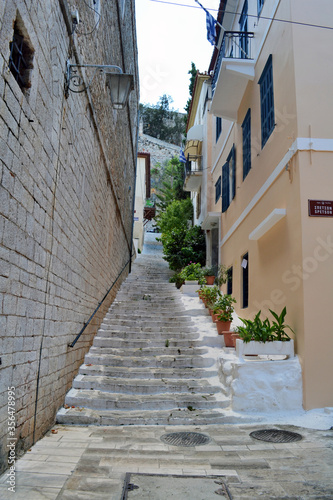 Stairs in historic old town of Naplio, Greece.
